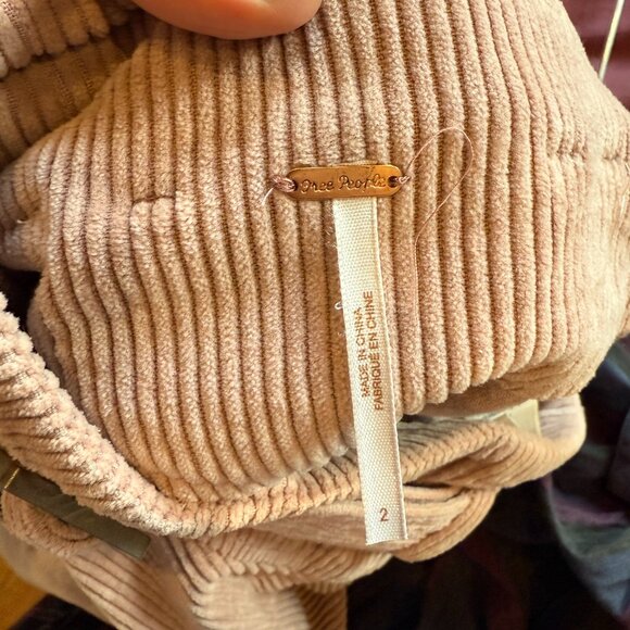 Free People Light Pink Belted Corduroy Midi Skirt | 2 - Picture 5 of 6